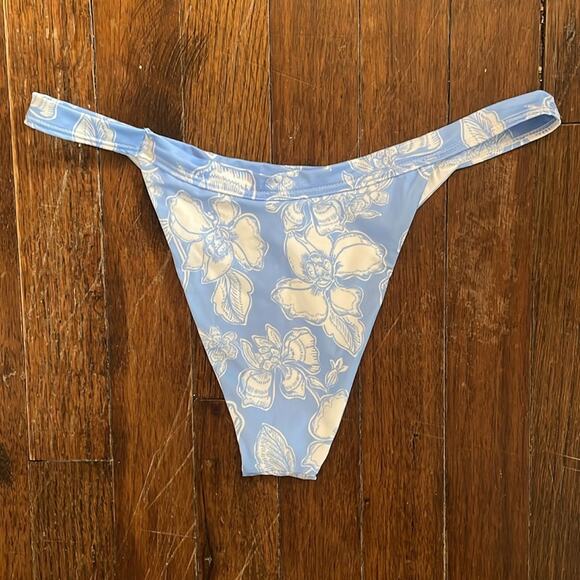 LSpace Blue Floral Bikini Bottom New Medium - Picture 4 of 7